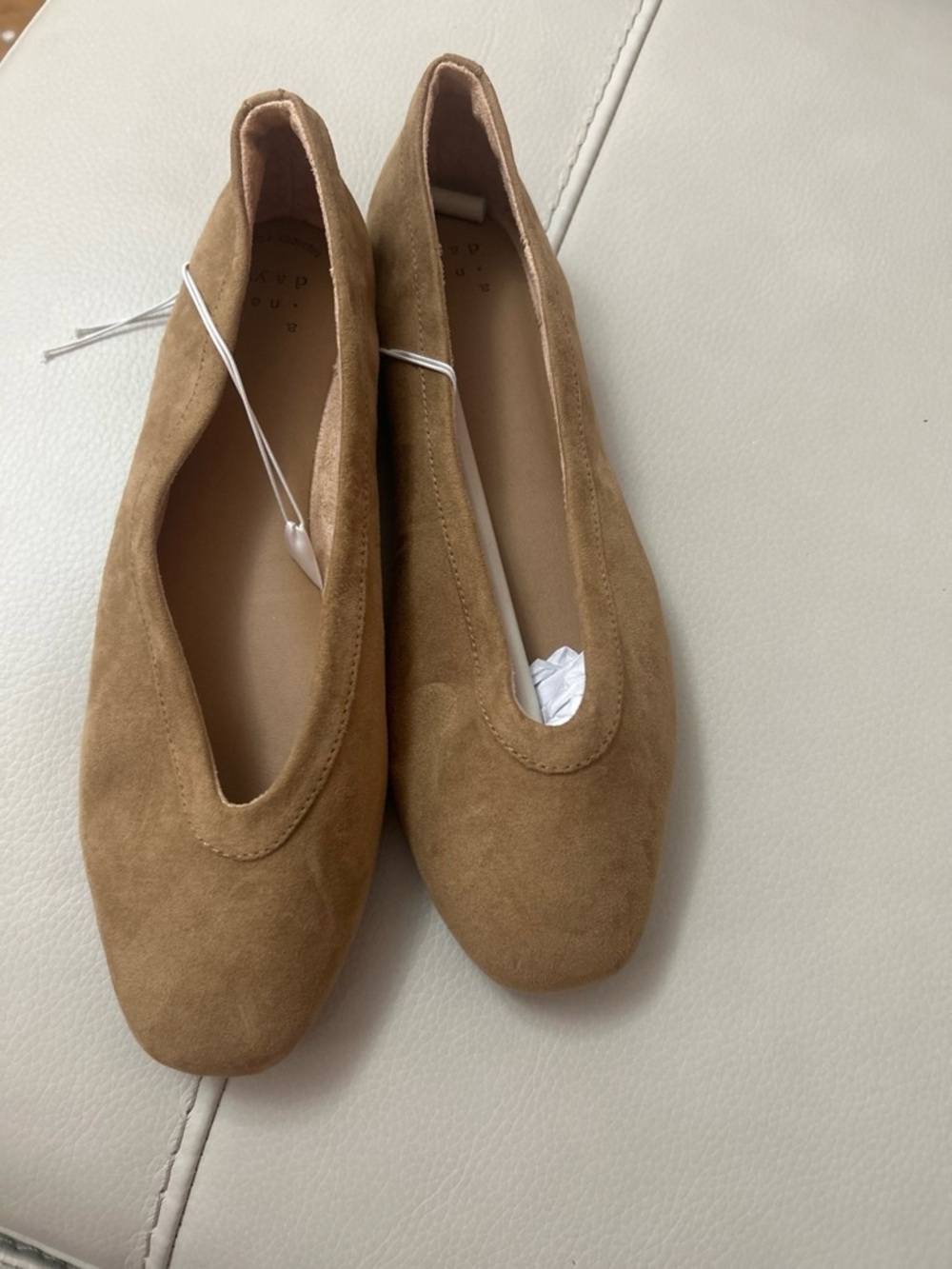 a new day Tan Suede Ballet Flats